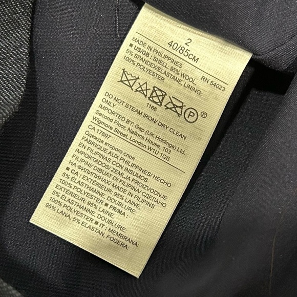 Banana Republic Lightweight Wool Stretch Ruffle Sleeveless Top Navy Shirt Size 2 - Picture 5 of 6